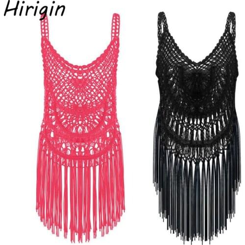 2020 Sexy beach cover up women hollow out crochet bikini cover ups tassel cover-ups bathing suit swimwear dress swimsuit vestido