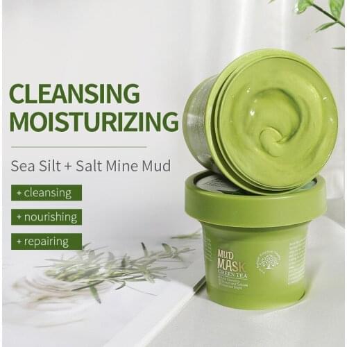 2021 Green Tea Mud Masque Brightening Remove Acne Pores Blackheads Cleansing Oil Control Masques