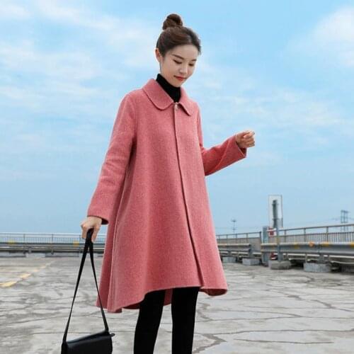 2021 Spring Autumn Wool Coat Female Mediumn Length Wool Coats Korean Double Sided Cashmere Overcoat Winter Jacket Women