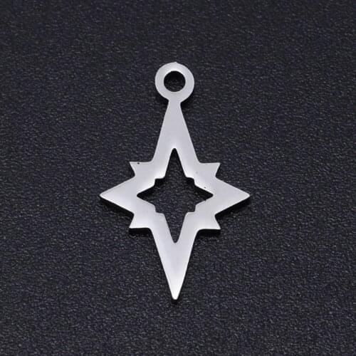 5pcs/lot 100% Stainless Steel Star Charms Wholesale Accept OEM Order Top Quality DIY Necklace Bracelet Making Charms