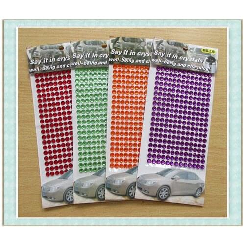 8pcs/Lot Car sticker 15cm*8.5cm multicolor heart acrylic stone heart ^ rhinestones stickers DIY scrapbook 013003020