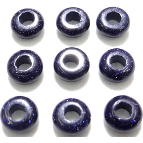 Natural Stone Mixed Colorful 10mm big hole Charms spacer Beads Fit Pandora Bracelets Bangles For Jewelry Making 24pcs/lot