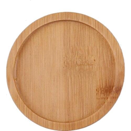 Flower Pots Tray Plant Saucer Tabletop Tea Set Bamboo Plate Grooved Base Round Coasters Creative Drip Water Container
