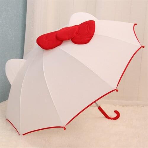 Cartoon Hello Kity Children Umbrella Windproof 190T 8 Bones Cute KT Cat Rain Umbrella for Baby Boys and Girls Gifts