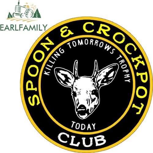 EARLFAMILY 13cm x 12.5cm for Spoon and Crockpot Car Sticker Waterproof Vinyl Decal Car Door Protector Creative Bumper Decoration