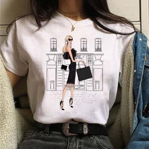 Fashion Women T-shirts Harajuku Summer 90s Girls Graphic Printed Tshirts Casual Round Neck Short Slee Top Tee Shirt,Drop Ship