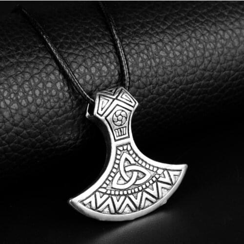 HEYu New Fashion Vintage Jewelry Norse Viking Scandinavian Necklace Pendant Odin Loki Asgard Axe Necklace Amulet Jewelry