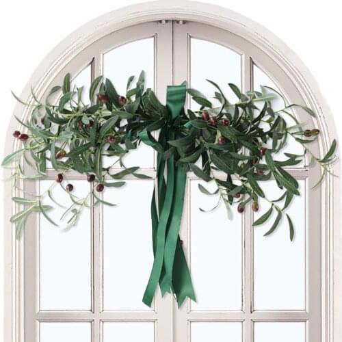 Artificial Plant False Flowers Floral Swag Simulation Decoration Wreath 65CM Long Plastic Halloween Olive Branch For Front Door