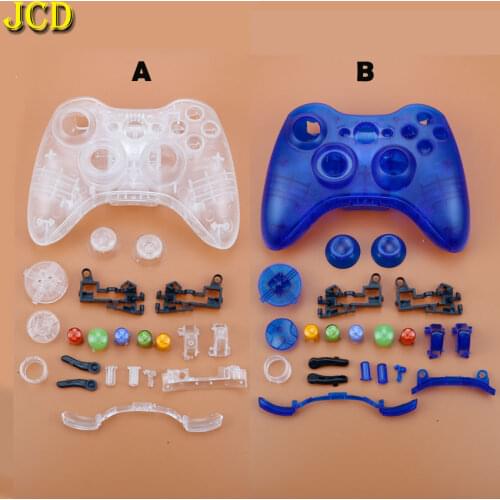 JCD For Microsoft Xbox 360 Wireless Controller Hard Case Gamepad Protective Shell Cover W/ Buttons Kit Analog Stick Bumpers