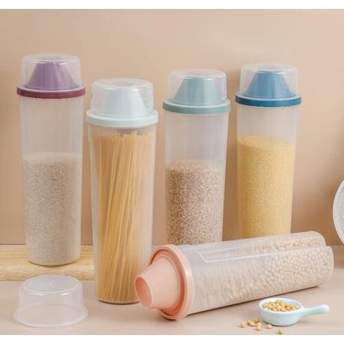 Food Storage Containers Grains Plastic Storage Boxes Kitchen Transparent Sealed Cans Storage Household Kitchen Accessories