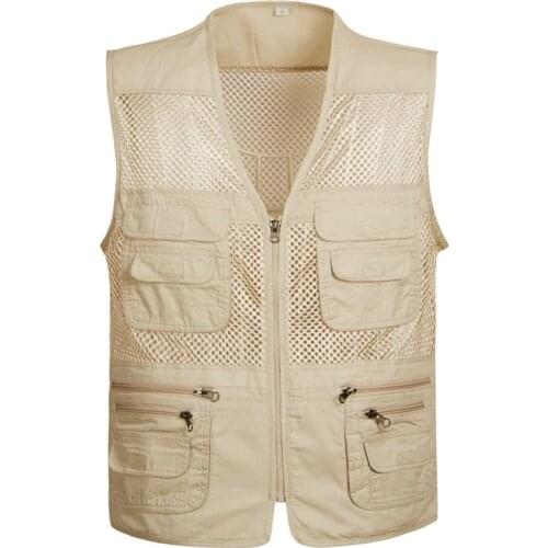 2018 New Summer travel mesh vest size L XL XXL 3XL 4XL camera pocket vest wedding vest summer vest