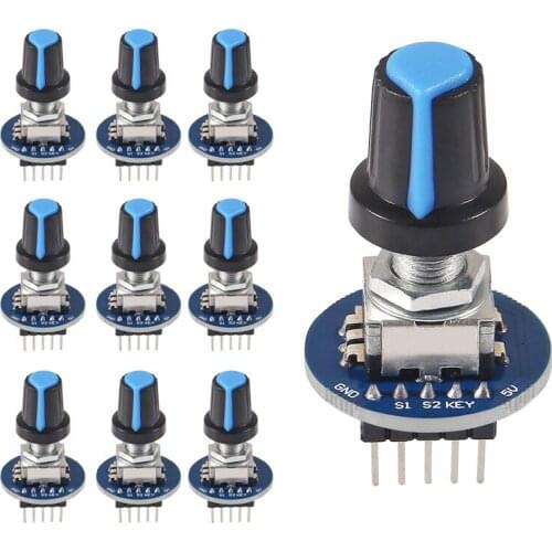 10pcs/lot Rotary Encoder Module for Arduino Brick Sensor Development Round Audio Rotating Potentiometer Knob Cap EC11