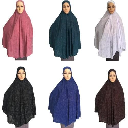 Muslim Women Prayer Dress Long Scarf Hijab Large Overhead Amira Full Cover Islamic Arab Hijabs Niquabs Prayer Garment 120*110cm