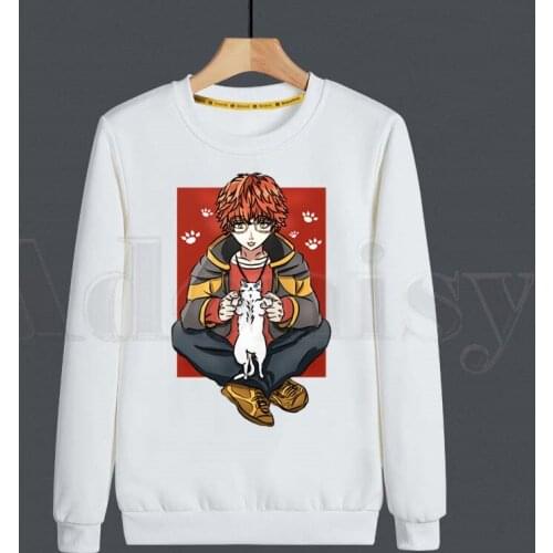 Mystic Messenger Seven Zero Seven 707 MM BG Otome Hoodies Sweatshirt Print Trend Mens Clothes Hip-Hop Male Crewneck Hoodies Men