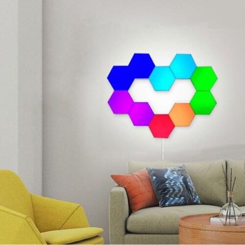 Nordic Led Rgb Night Light, For Background Decoration, Quantum Modular Touch Light Induction Lighting,Art Bedside Magnetic Lamp