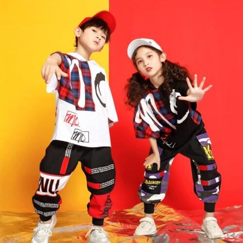 Hip-hop clothes kids jazz costume for boys hip hop dancewear street dance costumes hip hop pants hoodies streetwear for girls