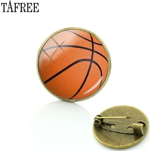 Wholesale Charm sport Basketball Art Picture pin football volleyball golf Bowling Ball brooch competition badges gift T253
