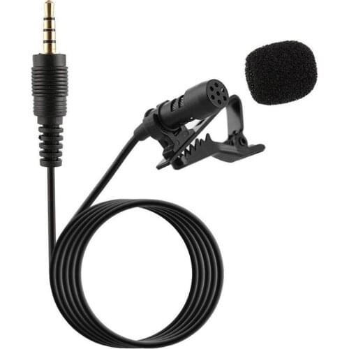 3.5mm Clip on Lapel Microphone Hands Free Wired Condenser Mini Lavalier Mic