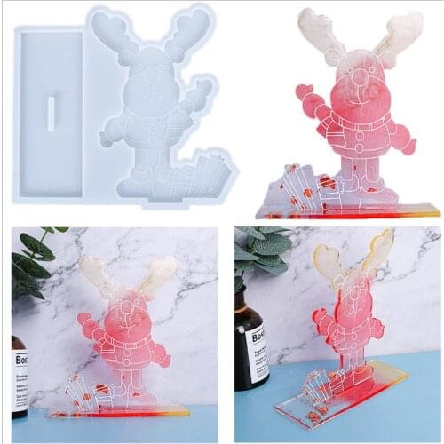 Transparent Silicone Mould Dried Flower Resin Decorative Craft DIY Christmas deer ornaments Mold epoxy resin molds for jewelry