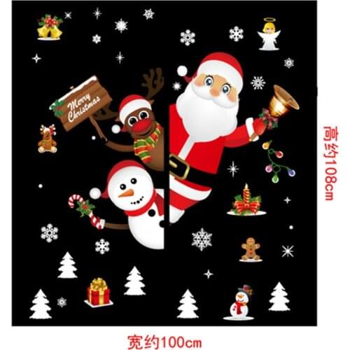 Christmas decoration sticker window glass window cross border wall sticker Christmas window sticker