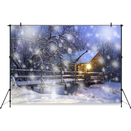 Christmas Backdrop for Photography Winter Photophone Accumulated snow Forest Pine Nature View Photographic Studio Background