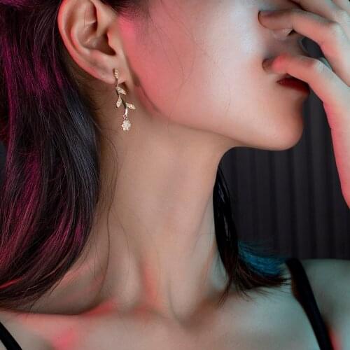 CHUNSHI Three Color Optional Exquisite Brilliant Shiny Copper Gold Leaf - petal - shaped CZ Earring For Women Impact Tready2021