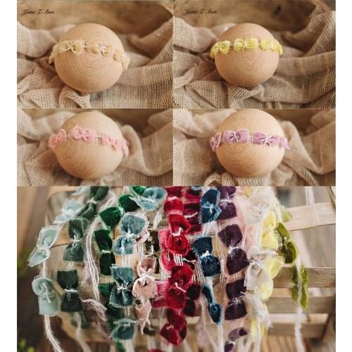 Gorgeous velvet bow rough hair band headdress first flower baby 100-days newborn photography props studio shooting item