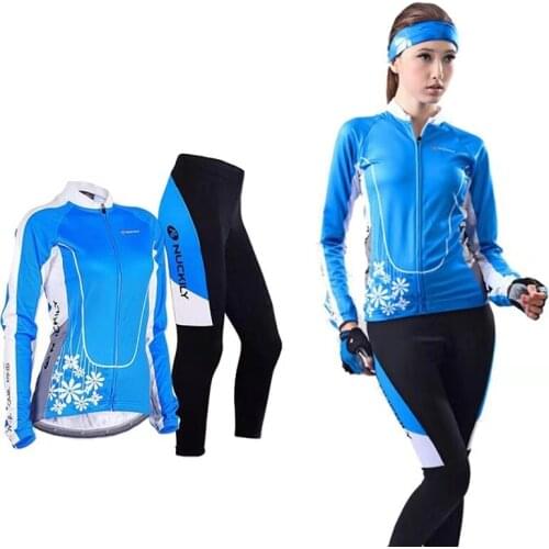 Sunscreen Cycling Jersey Women Set 2021 Long Sleeve Bike Clothes Fashion Bicycle Clothing Ladies Uniform Sport Suit Mtb Dress