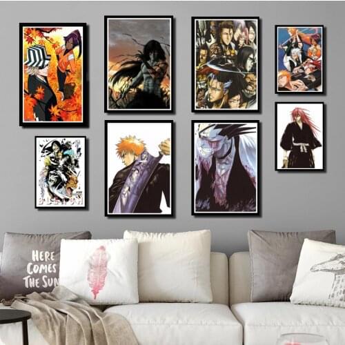 Perfect JL Bleach Hot Japan Anime Kurosaki Ichigo Art Painting Poster Home Decor wall stickers