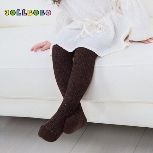 Spring Autumn Girls Glitter Tights for Kids 1-12T Solid Childrens Warm Shining Baby Pantyhose Toddler Girl Cotton Tights School