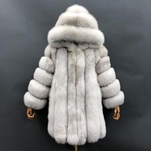 High Quality Furry Cropped Fur Coat With Hood Women Overcoat Tops Winter Warm Plush Jacket Outwear