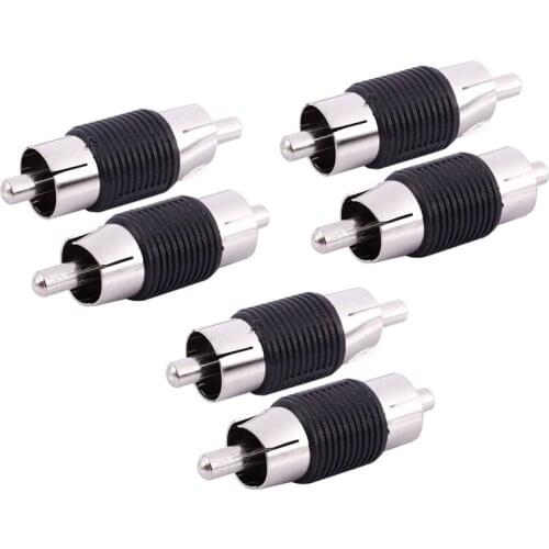 WSFS Hot Straight AV RCA Male to Male Connectors Couplers Adapters 6 Pcs