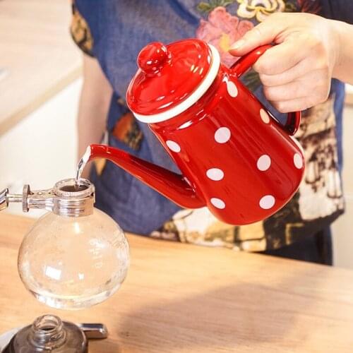 Japanese porcelain enameled hand washed coffee tea pot household cooling water bottle kitchen oil pot thickening teakettle