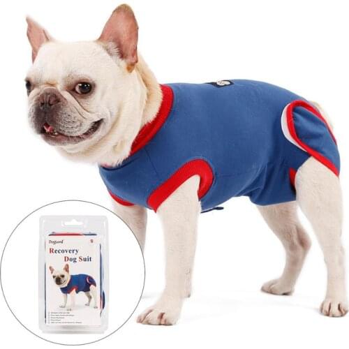 Protect Skin Diseases Comfortable Cotton Fabric Dog Recovery Suit After Surgery Pet Wear