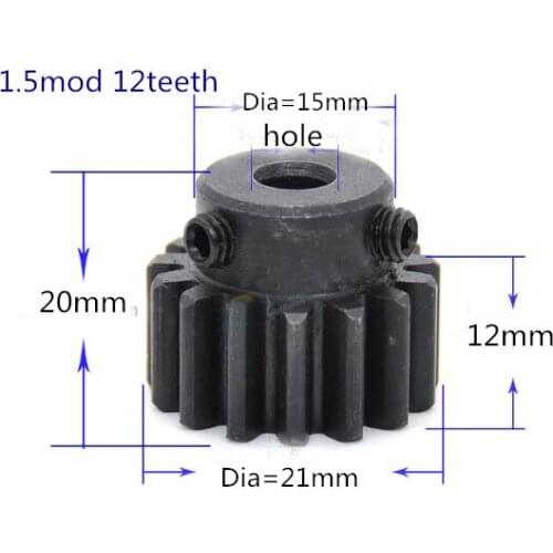 Spur Gear pinion 1.5M 12T 1.5mod gear rack 12 teeth bore 5/6/6.35/7/8mm spur gear precision 45 steel pinion
