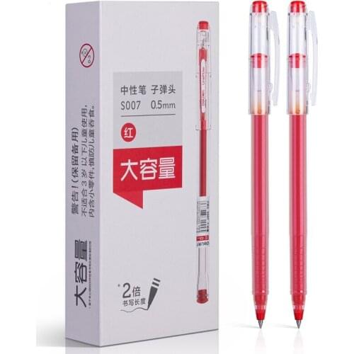 0.5mm Bullet Signing Pen Gel Ink Ball Point Pen Red ink Refills Rods Gel Pen For School Office Exam Supplies Stationery