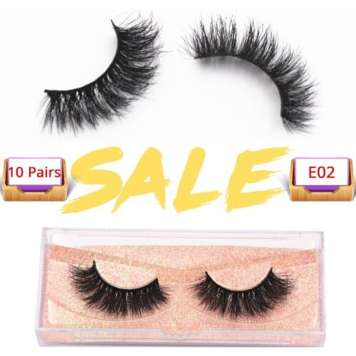 10 pairs in Bulk Mink Eyelashes 3D Mink Lashes Thick Long Curly False Eyelash 100% Cruelty-free Handmade Soft Mink Lashes Makeup
