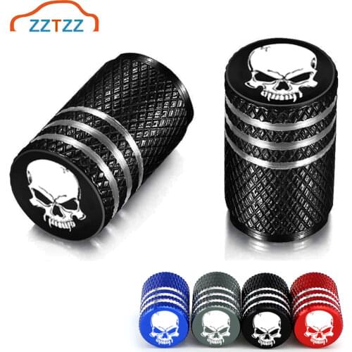 4pcs Skull Car Valve Caps Wheel Valve Cap Auto Tyre Air Valve Stem Caps Dust Cover for Bike Car Vehicles Styling
