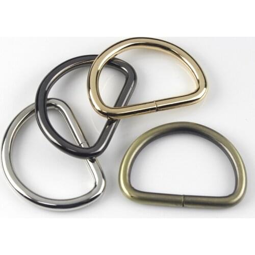 50pcs 1 1/2" 38mm Metal Open-end D ring Buckle for Webbing Backpack Leather Craft Bag Strap Purse Pet Collar Parts Accessorie