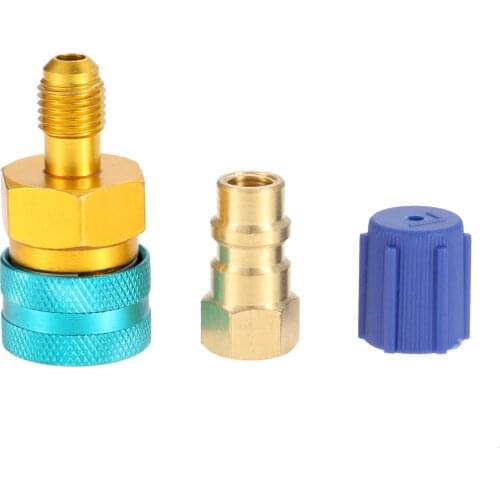 R1234YF to R134A Adapter Low Side Quick Coupler Conversion R12 to R134A AC Charging Hose Fitting Refrigerant Can Adapter Valve