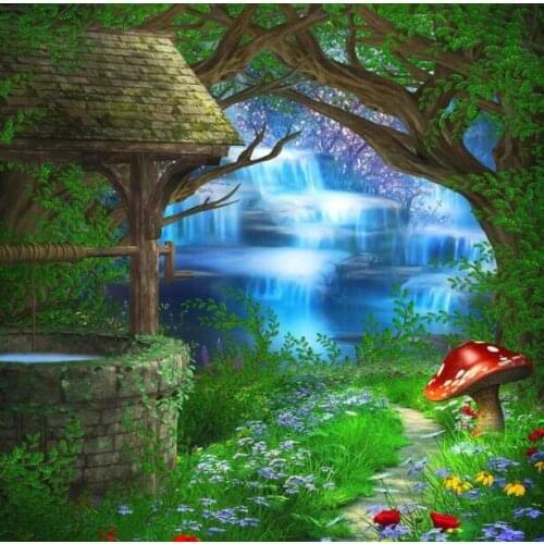 Diy Diamond Mosaic scenic Diamond Embroidery Christmas gift 3D Diamond Painting Flowers mushroom waterfall Pictures Home Decor