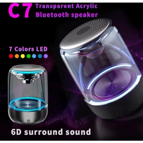 C7 Portable Wireless Bluetooth Speaker Mini Colorful light Portable Music Sound Box Handsfree Outdoor Bass Subwoofer