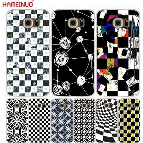 HAMEINUO Black and white lattice cell phone case cover for Samsung Galaxy S7 edge PLUS S8 S6 S5 S4 S3 MINI