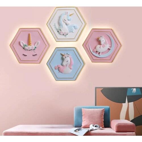 Childrens room lights girl heart creative aisle background wall bedroom bedside decoration boy and girl wall lamp