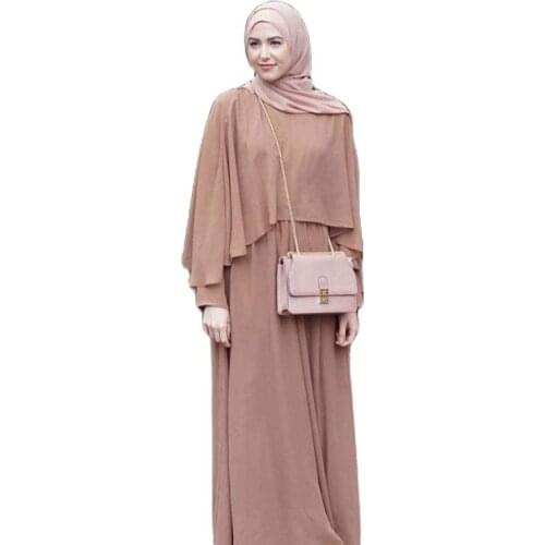 Long Chiffon es Turkish Islamic Fashion Dubai Muslim Abaya Dress For Women