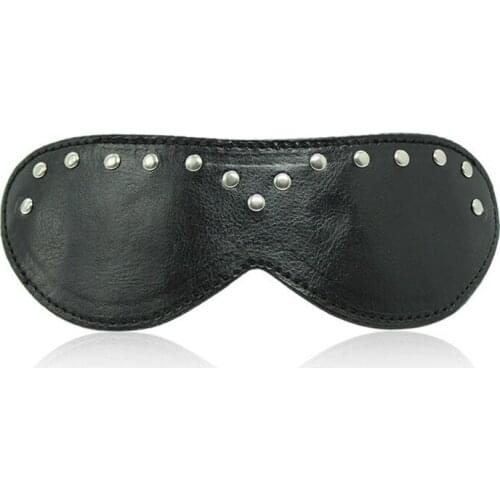 Adults Blindfold Sex Toys Eye Mask Fetish Leather Rivets BDSM Bondage Restraint Torture Mask for Slave Sex Toys for Women Men