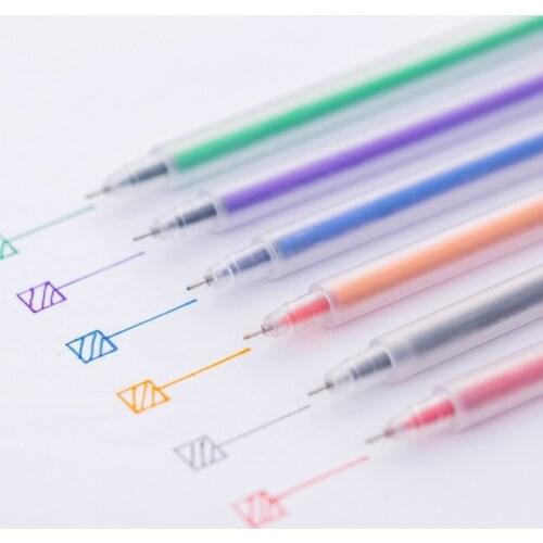 1PCS Solid Color Transparent Matte 0.5mm Ink Pens Writing Gel Pen Kawaii School Office Supplies Cute Pens Stationery 04105