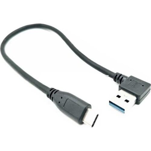 Type-C to USB3.0 A male adapter cable type-A male to USB3.1 type-C 90 Degree Right Angled bent bending short cable 30cm