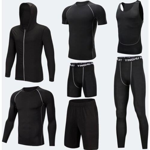 Compression Sportswear Men Running Set Basketball Soccer Sports Suits Gym Fitness Trainning Suits Running Jogging Tights Clothes