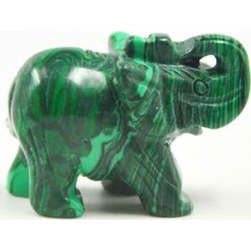 Small Statue Gift Collectable Chinese Natural Green Jade Hand Carved Elephant